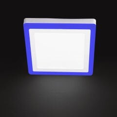 NOAS 18+6W SIVA ÜSTÜ KARE MAVİ+BEYAZ 3 FONK. LED PANEL